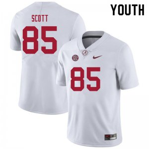 NCAA Youth Alabama Crimson Tide #85 Charlie Scott Stitched College 2021 Nike Authentic White Football Jersey AE17I56WP